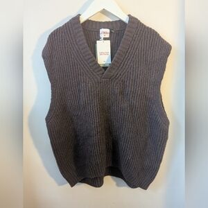 Edition By John Boyega For H&M Men's Dark Brown V-Neck Sweater Vest